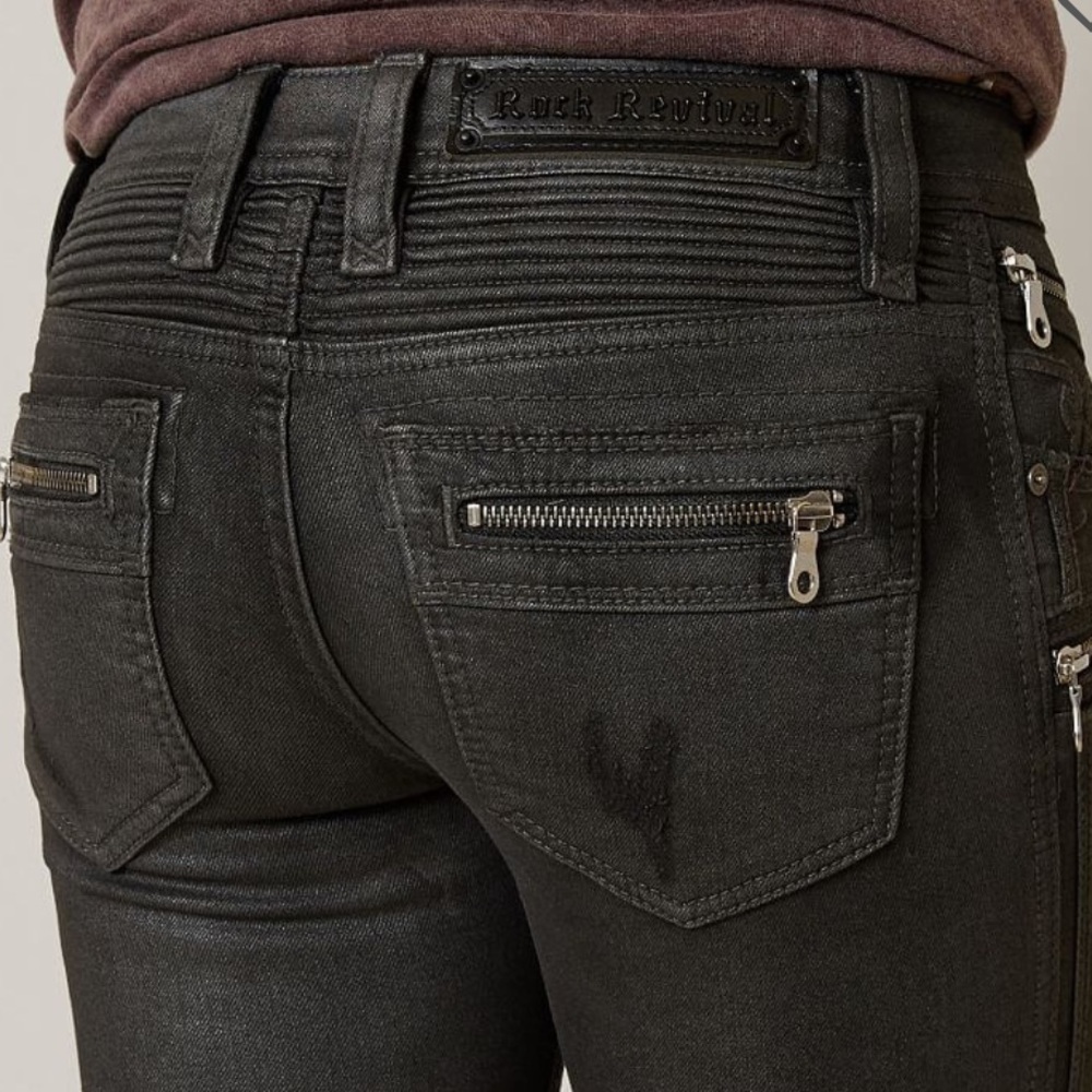 SOLD❗️ROCK REVIVAL Moto Camille jet black size 27 - Picture 3 of 8